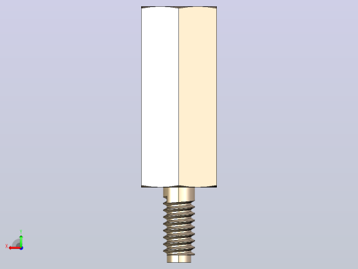 M2.5 x 5mm A-F x ST2-2x12mm六角自攻外螺纹-内螺纹，无根切后视缩略图