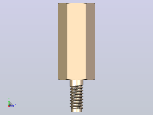 M2.5 x 5mm A-F x ST2-2x12mm六角自攻外螺纹-内螺纹，无根切左视缩略图