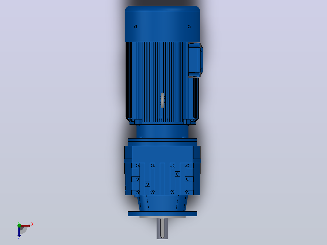 RF17法兰轴伸式安装斜齿轮减速机RF17-Y0.18-4P-63-M1-0°-Φ120俯视图