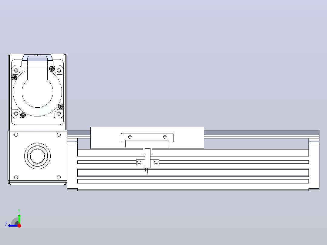 皮带直线轴半封闭可选导轨TPA-HNB-120D-110-L50-LU-C-P40-N3右视图