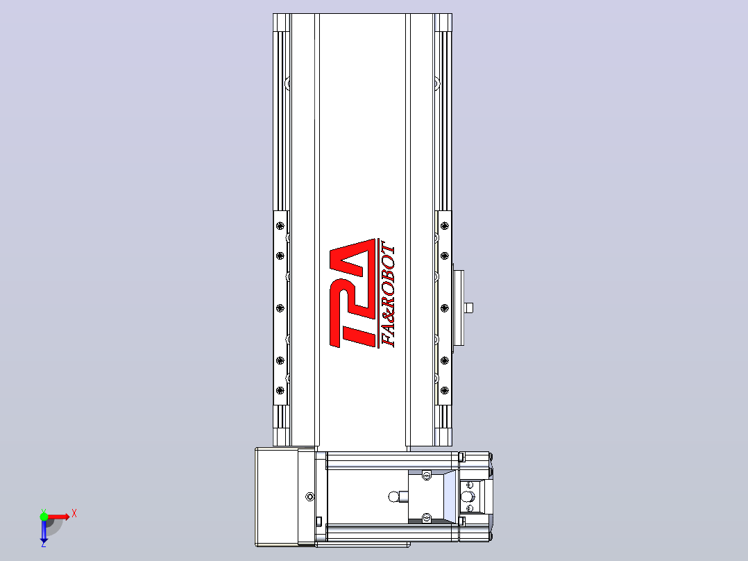 皮带直线轴半封闭可选导轨TPA-HNB-120D-110-L50-LU-C-P40-N3俯视图