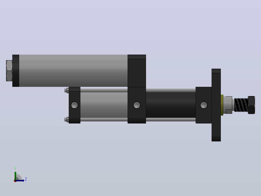 MPT-1T系列标准型[MPT-63-50-5-1T-M2-S1-0°]气压增压缸左视图