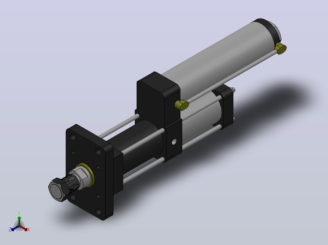 MPT-1T系列标准型[MPT-63-50-5-1T-M2-S1-0°]气压增压缸正等轴测图
