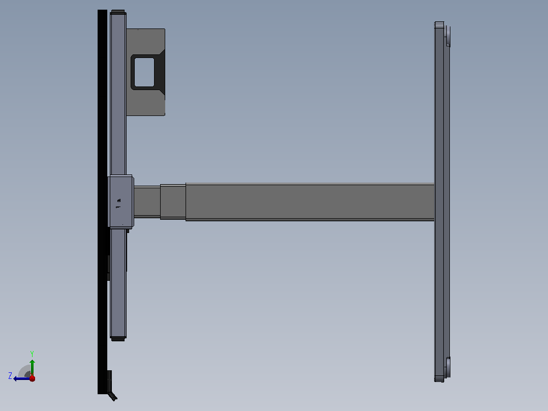 可调式办公桌右视图