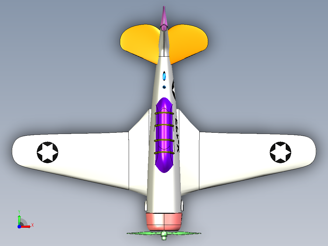 北美 snj T - 6运动竞赛飞机前视图