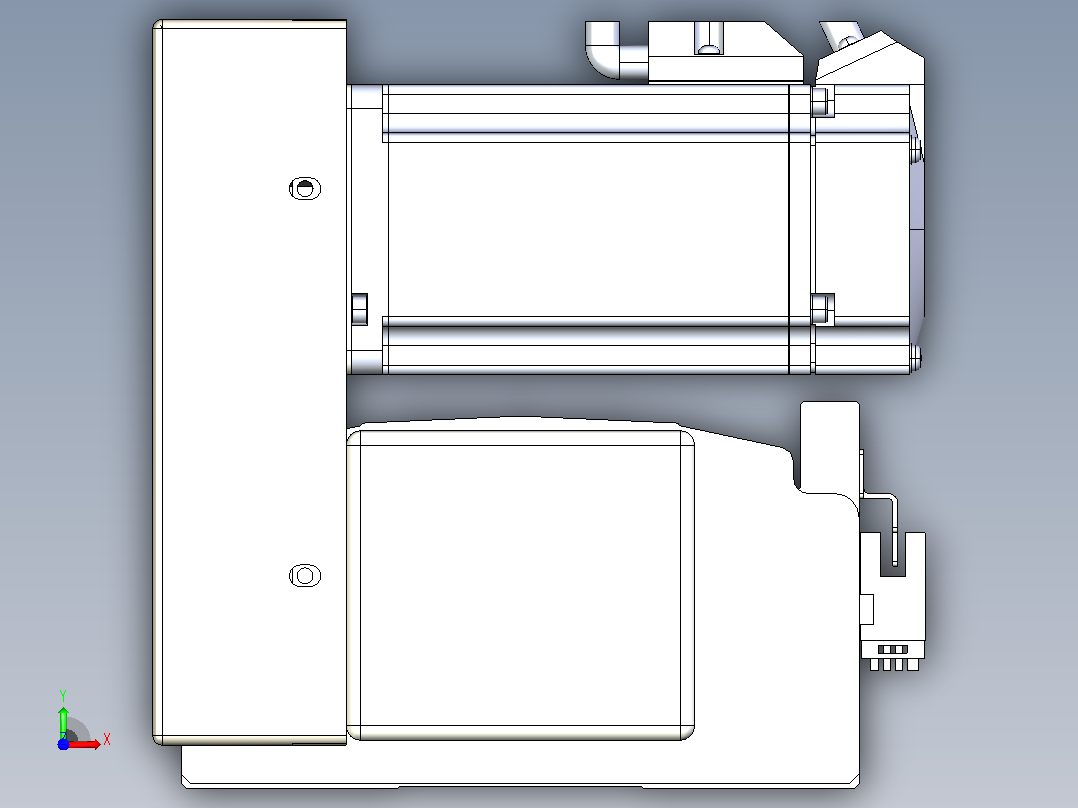 皮带直线轴半封闭可选导轨TPA-HNB-140D-120-L850-LU-C-P40-N3前视图