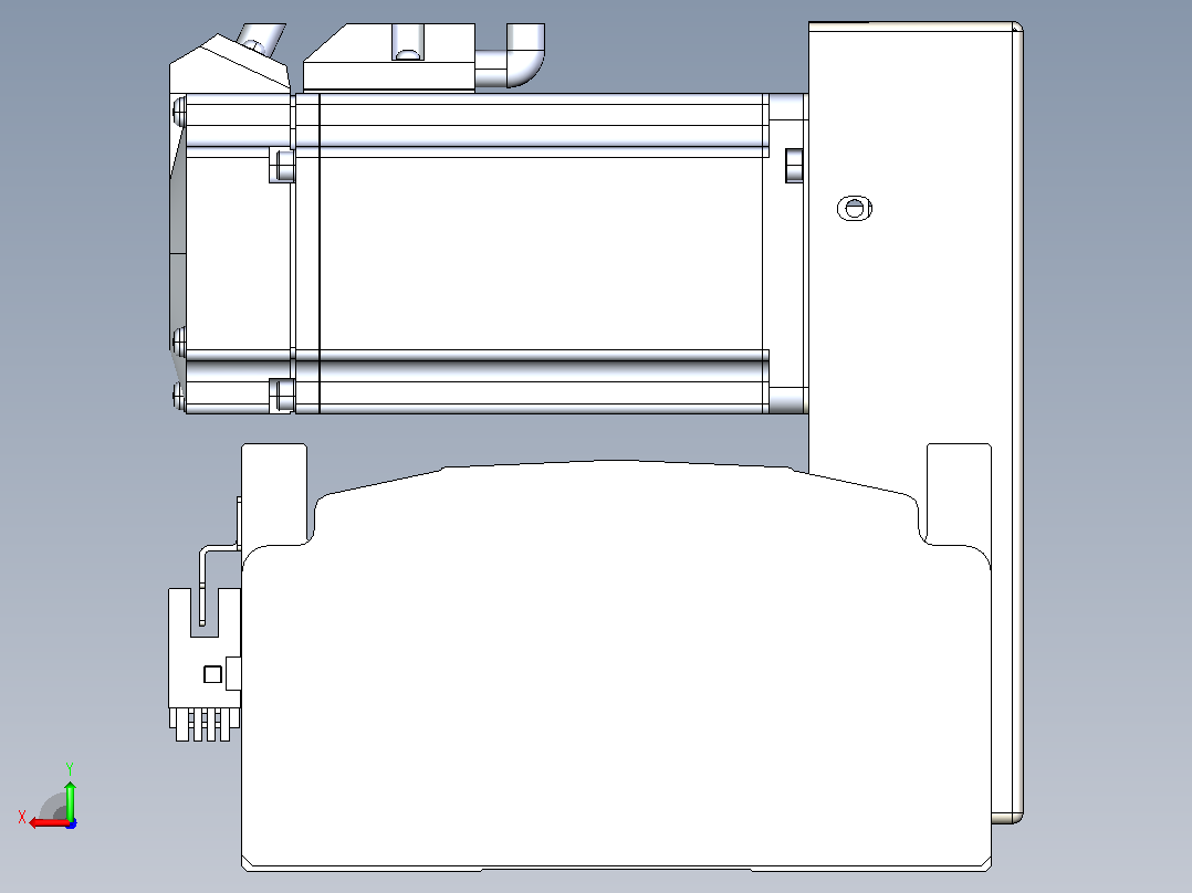 皮带直线轴半封闭可选导轨TPA-HNB-140D-120-L850-LU-C-P40-N3后视图