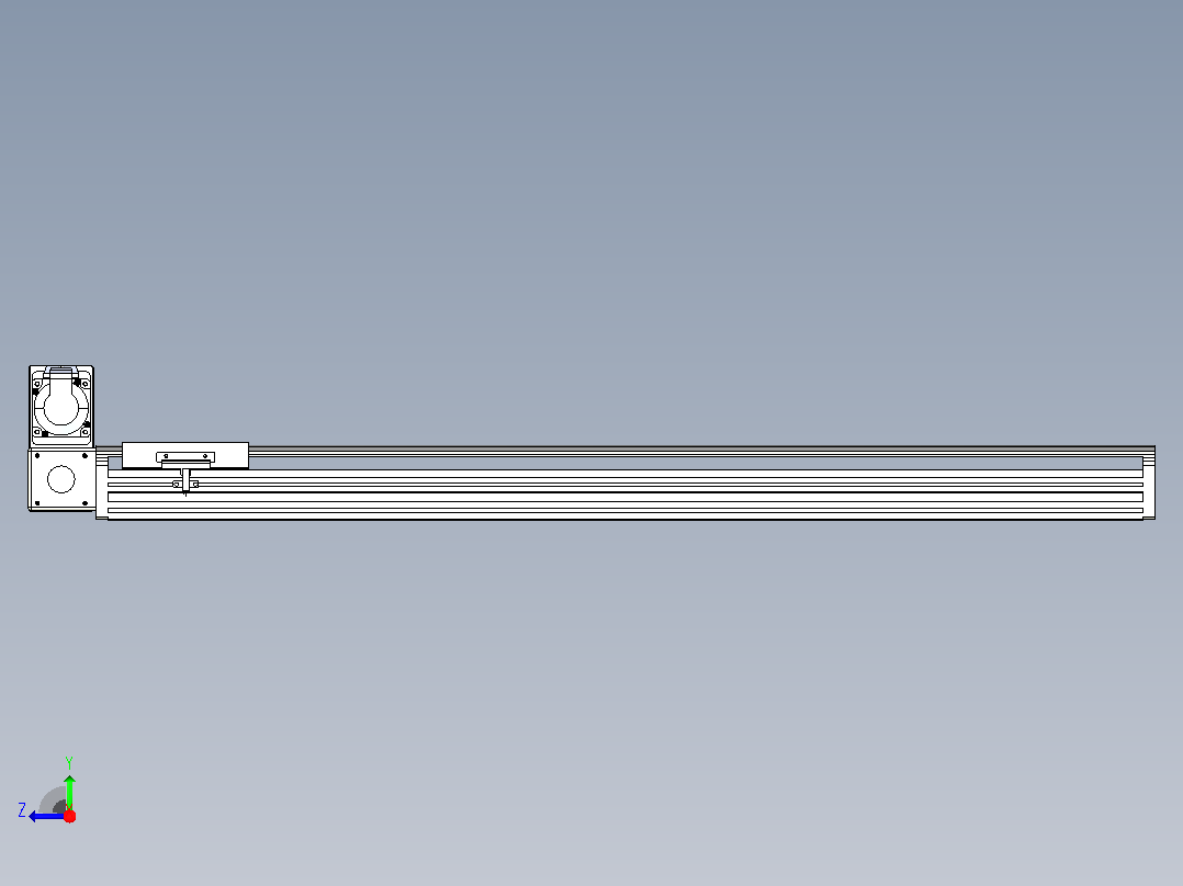 皮带直线轴半封闭可选导轨TPA-HNB-140D-120-L850-LU-C-P40-N3右视图