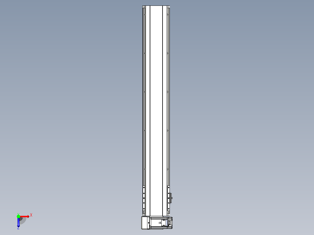 皮带直线轴半封闭可选导轨TPA-HNB-140D-120-L850-LU-C-P40-N3俯视图
