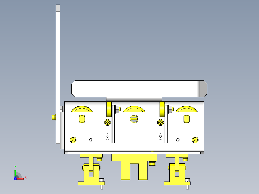 利用倾斜的分类（不同高度）机构前视图