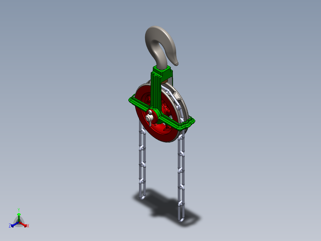 链式起重钩3D数模图纸 Solidworks设计正等轴测图