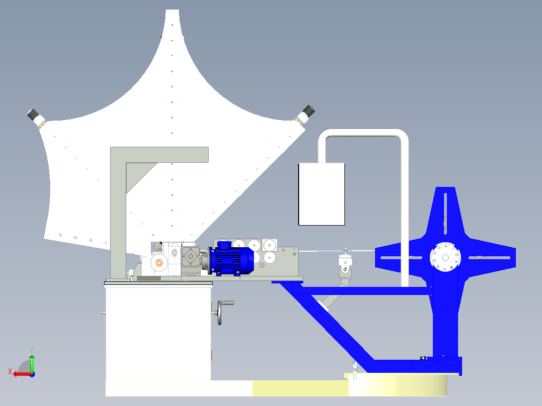 螺旋管成型机3d模型3D模型后视图
