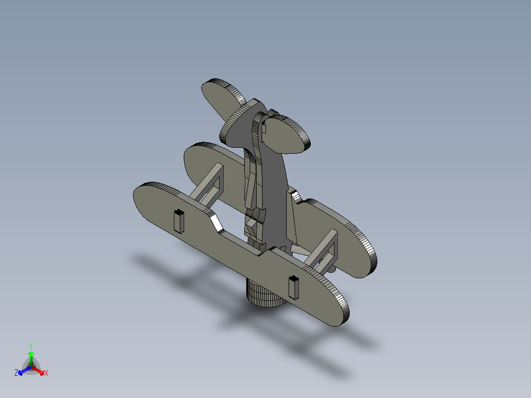 简易UPF-7双翼飞机拼图模型图纸 激光雕刻 线切割 dxf svg格式