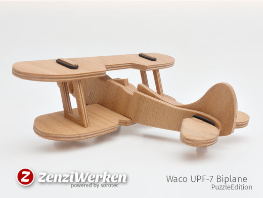 简易UPF-7双翼飞机拼图模型图纸 激光雕刻 线切割 dxf svg格式缩略图