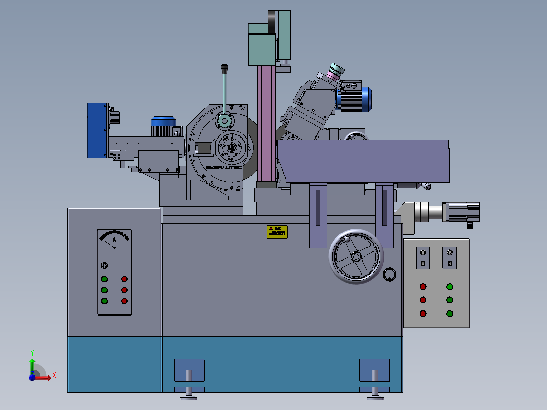 无心磨龙门式送料机前视图