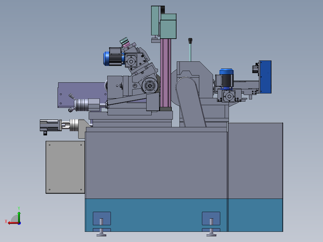 无心磨龙门式送料机后视图