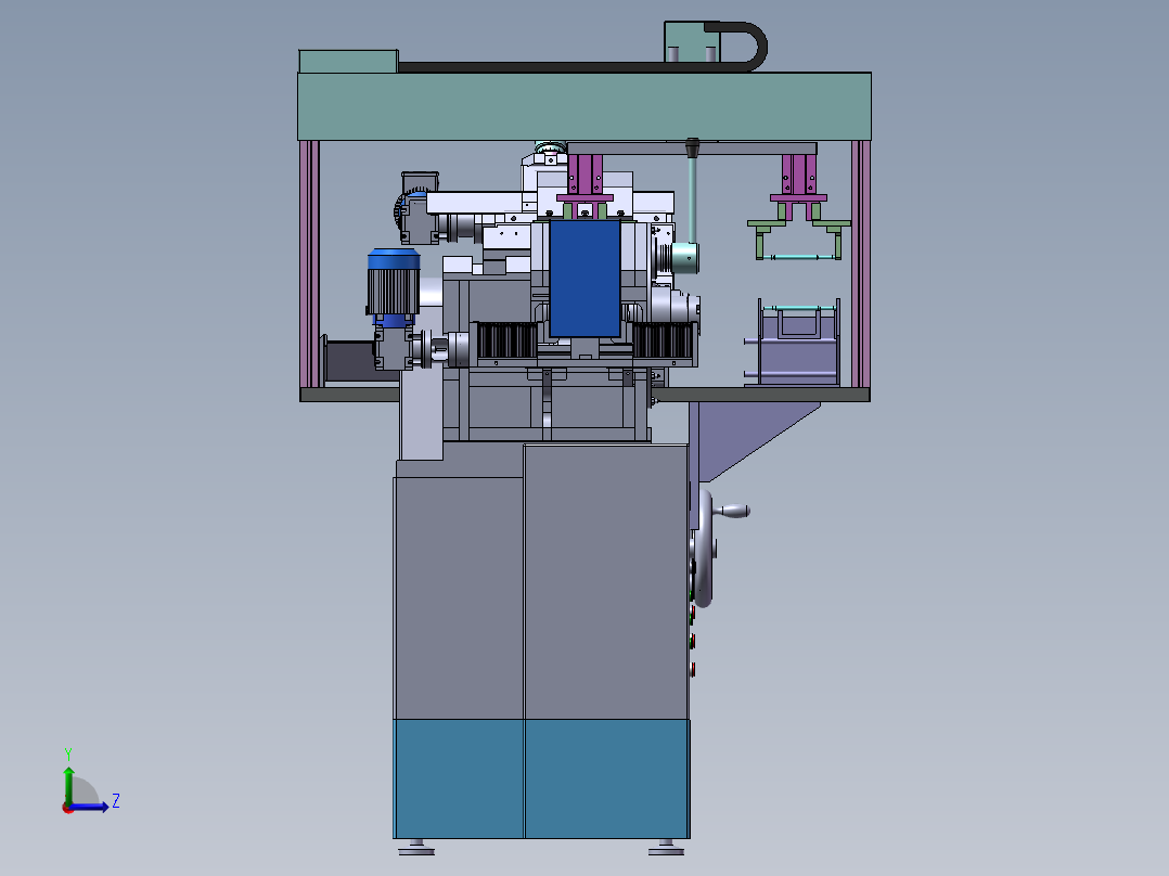 无心磨龙门式送料机左视图