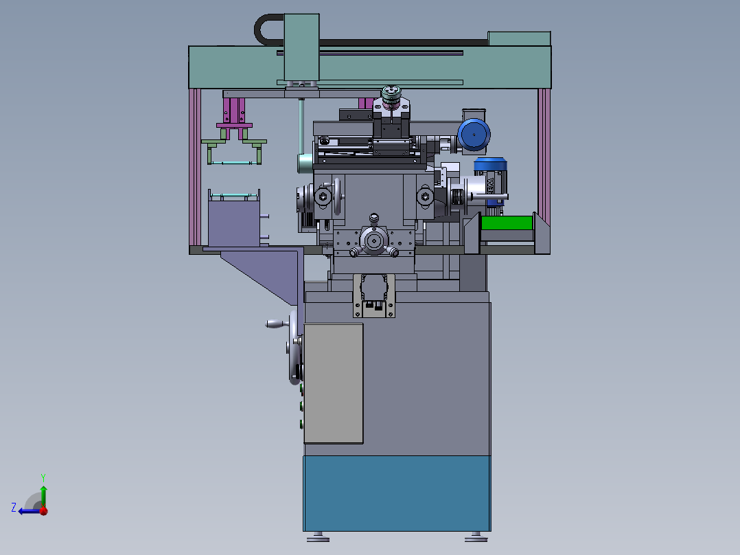 无心磨龙门式送料机右视图