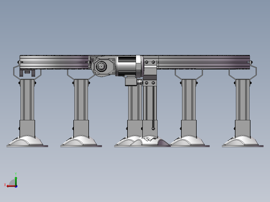 弯道传送带l 3D图纸 机械设备 自动化3D模型设计素材后视图