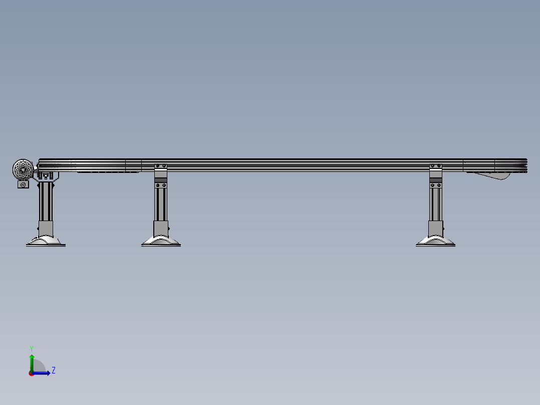 弯道传送带l 3D图纸 机械设备 自动化3D模型设计素材左视图