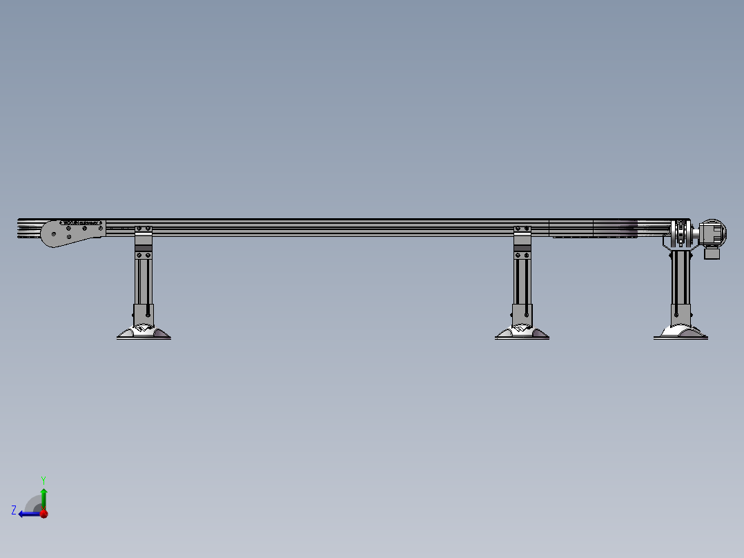 弯道传送带l 3D图纸 机械设备 自动化3D模型设计素材右视图