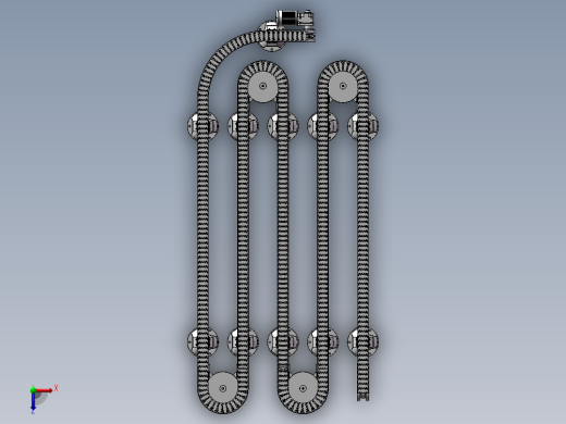 弯道传送带l 3D图纸 机械设备 自动化3D模型设计素材俯视缩略图