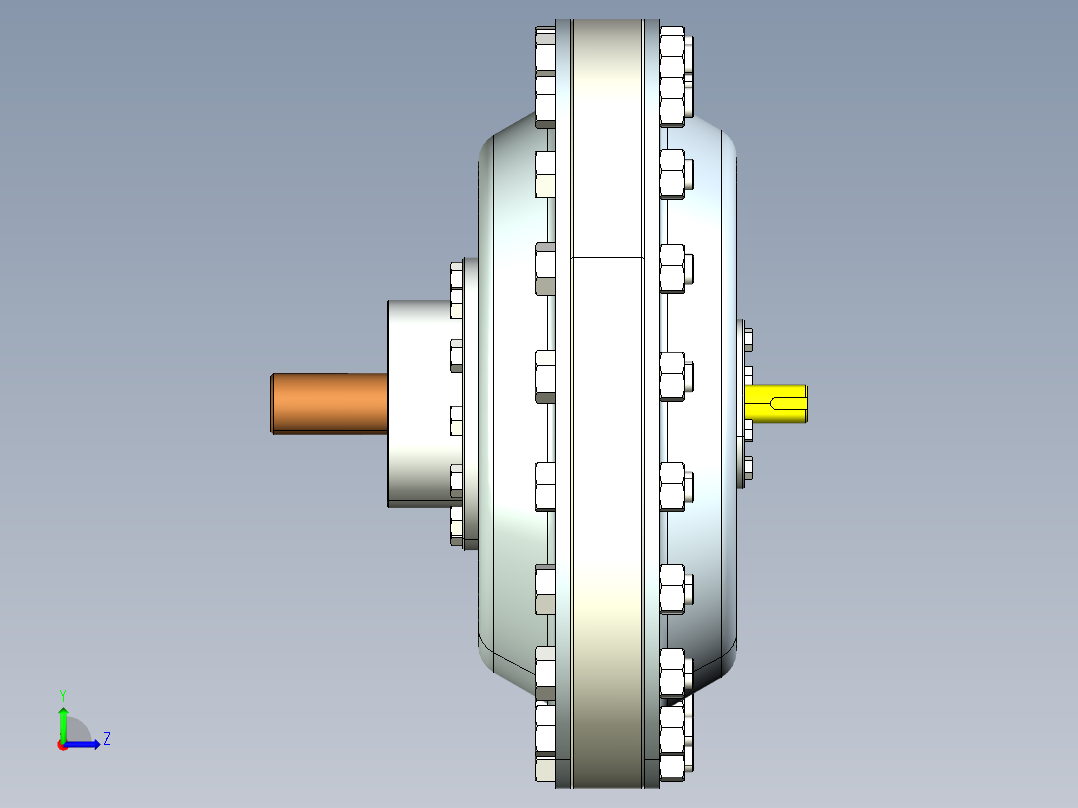 行星齿轮传动机构图纸3D模型左视图