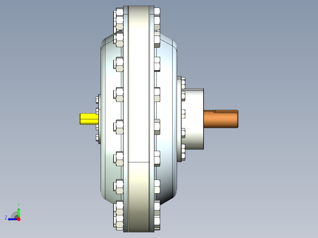 行星齿轮传动机构图纸3D模型右视图