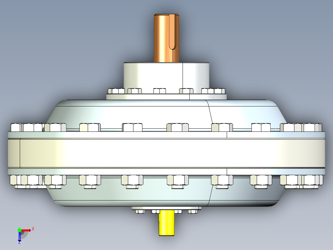 行星齿轮传动机构图纸3D模型俯视图