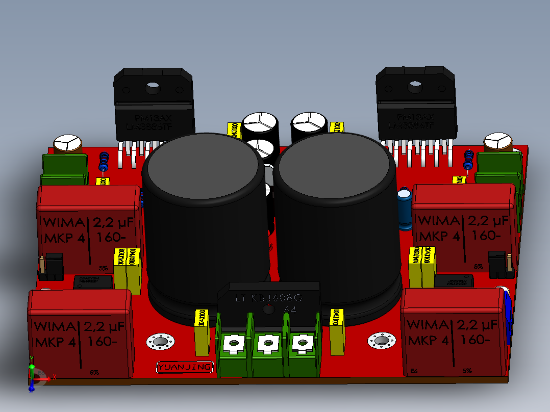 solidworks 2xlm3886放大器板主视图