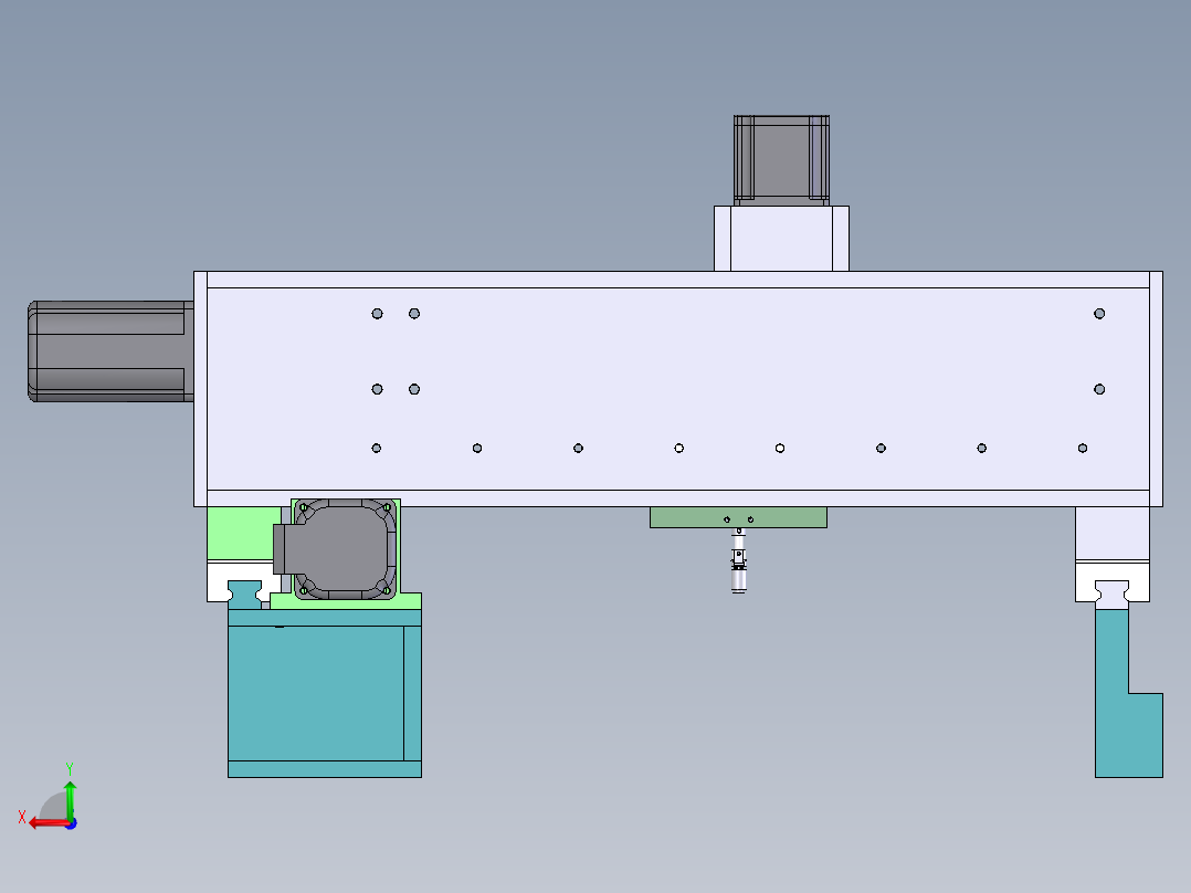 T574 三轴滑台模组3D图纸后视图