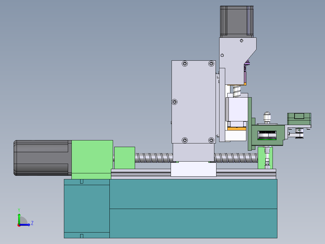 T574 三轴滑台模组3D图纸左视图