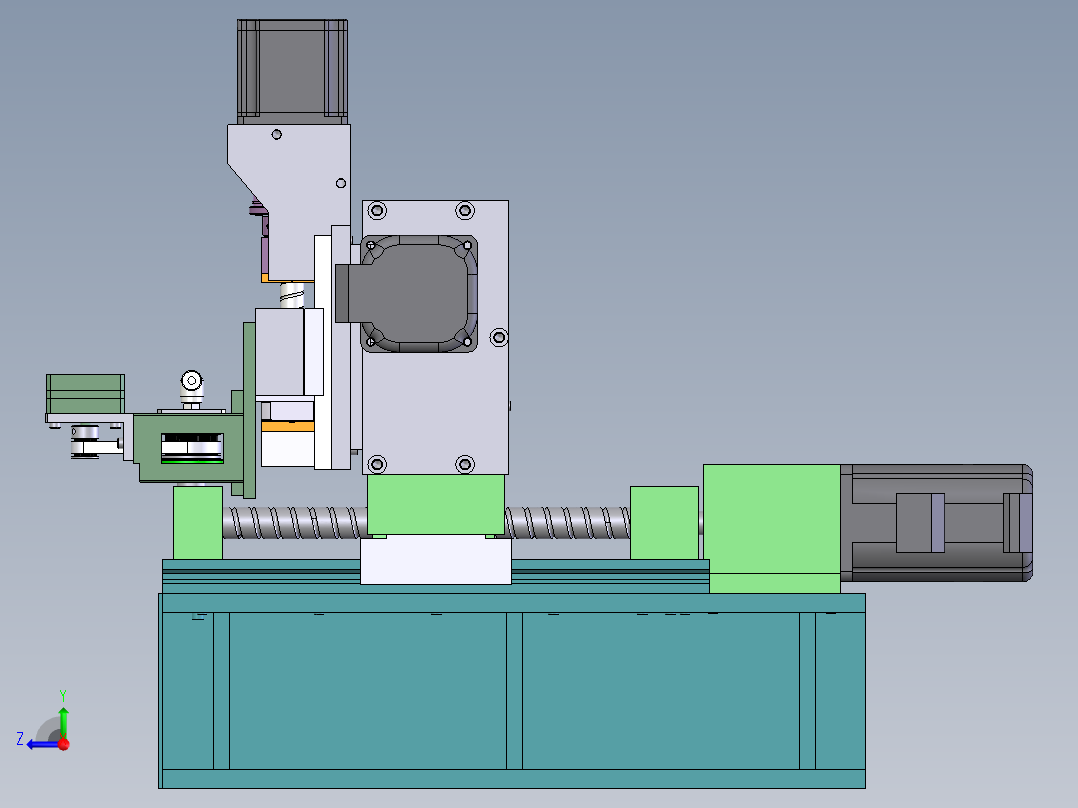 T574 三轴滑台模组3D图纸右视图