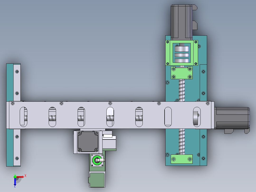 T574 三轴滑台模组3D图纸俯视图