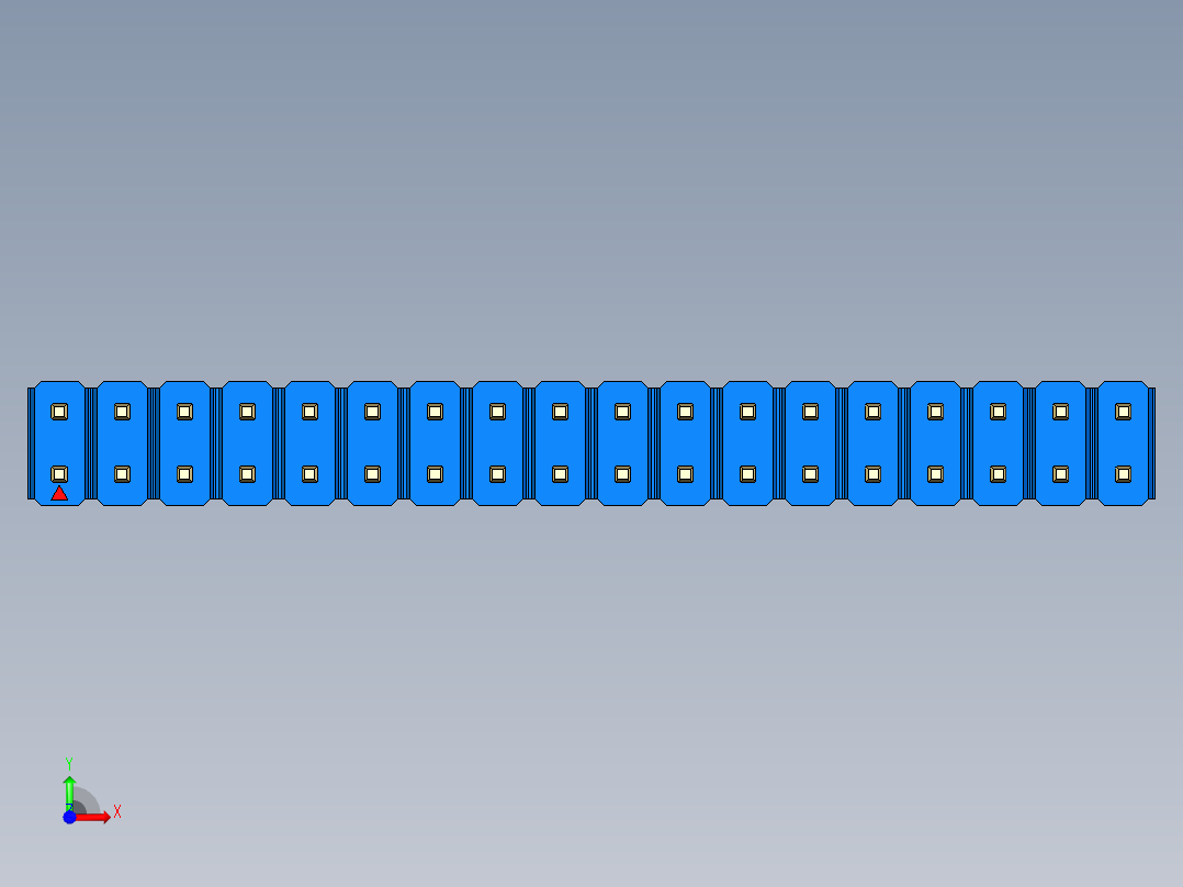 彩色公头100mil（2.54mm）系列-DS1021_blue_2x18p_100mil_Type19_rev1.0前视图