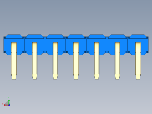 彩色公排针 100mil 2.54mm 系列-DS1022_blue_1x07p_100mil_TypeD_rev1.0后视缩略图