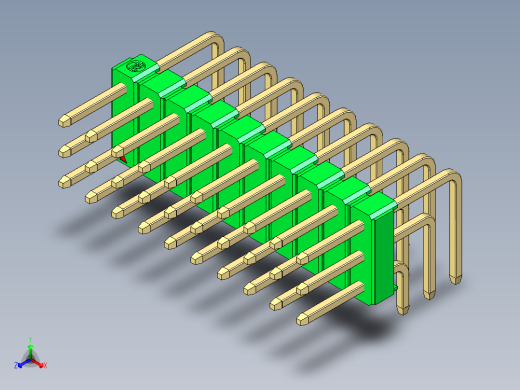 彩色公排针 100mil 2.54mm 系列-DS1022_green_3x10p_100mil_TypeD_rev1.0