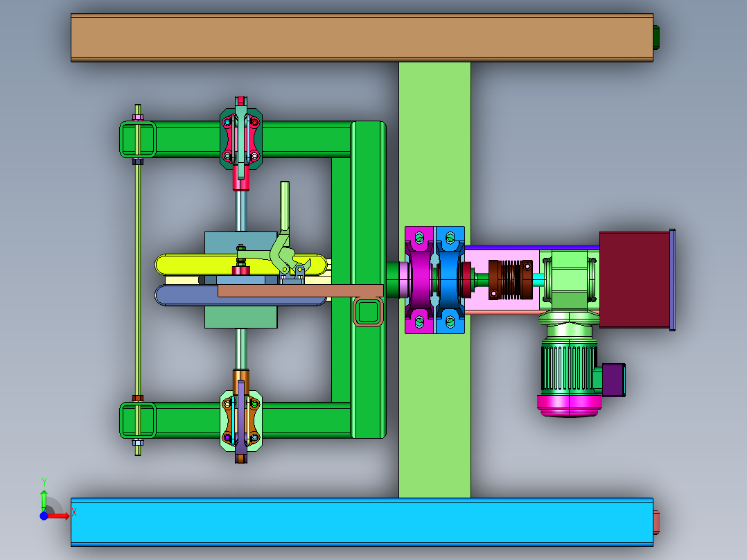 手动夹持电动旋转夹具前视图