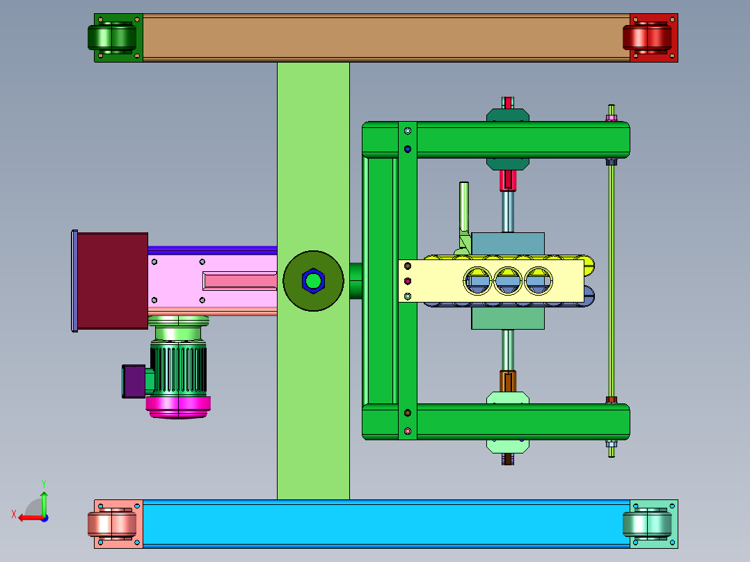 手动夹持电动旋转夹具后视图