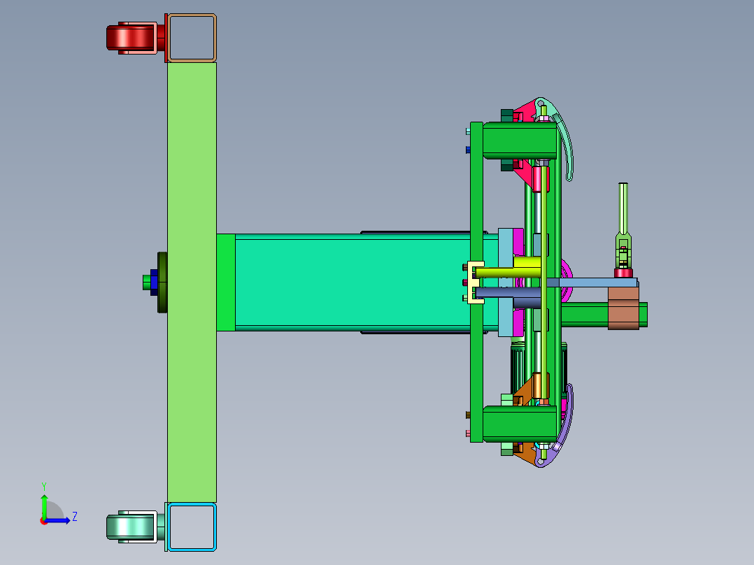 手动夹持电动旋转夹具左视图