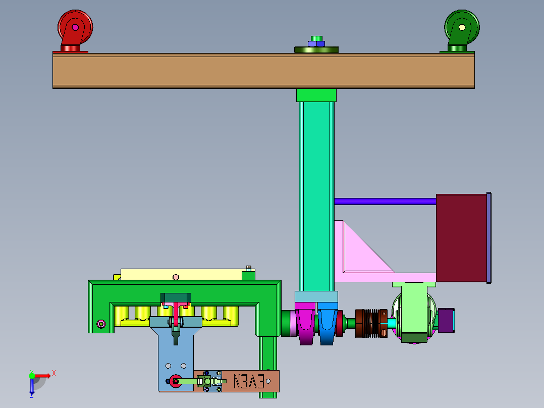 手动夹持电动旋转夹具俯视图