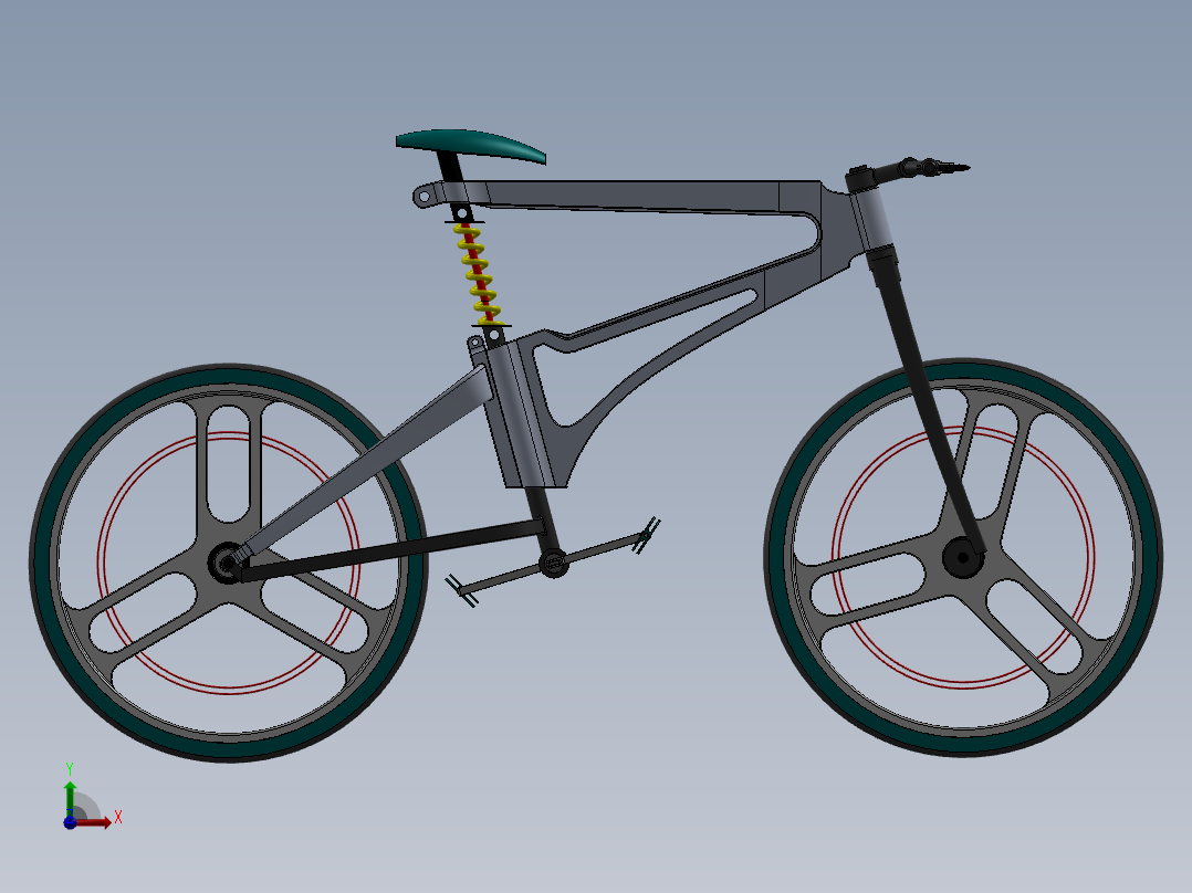 山地车概念设计sw前视图
