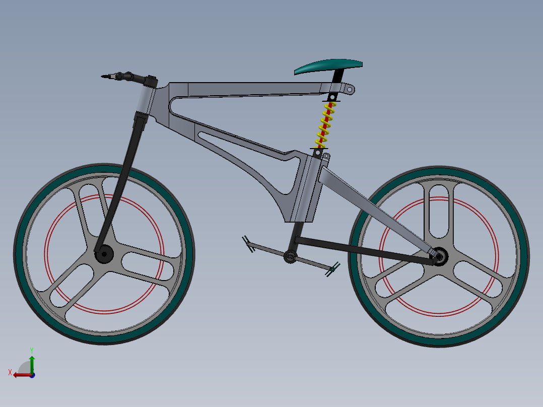 山地车概念设计sw后视图