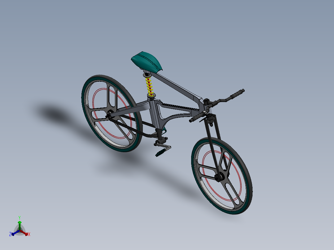 山地车概念设计sw正等轴测图