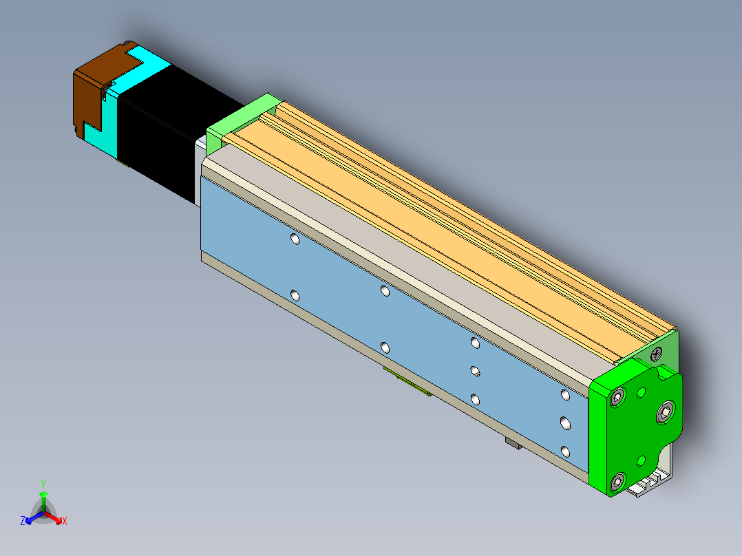 威洛博LES小滑台LES16-Lxx-S100-BC正等轴测图