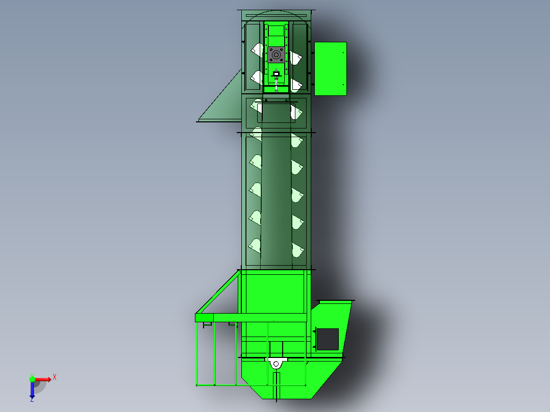 斗式提升机三维图299450==50俯视图
