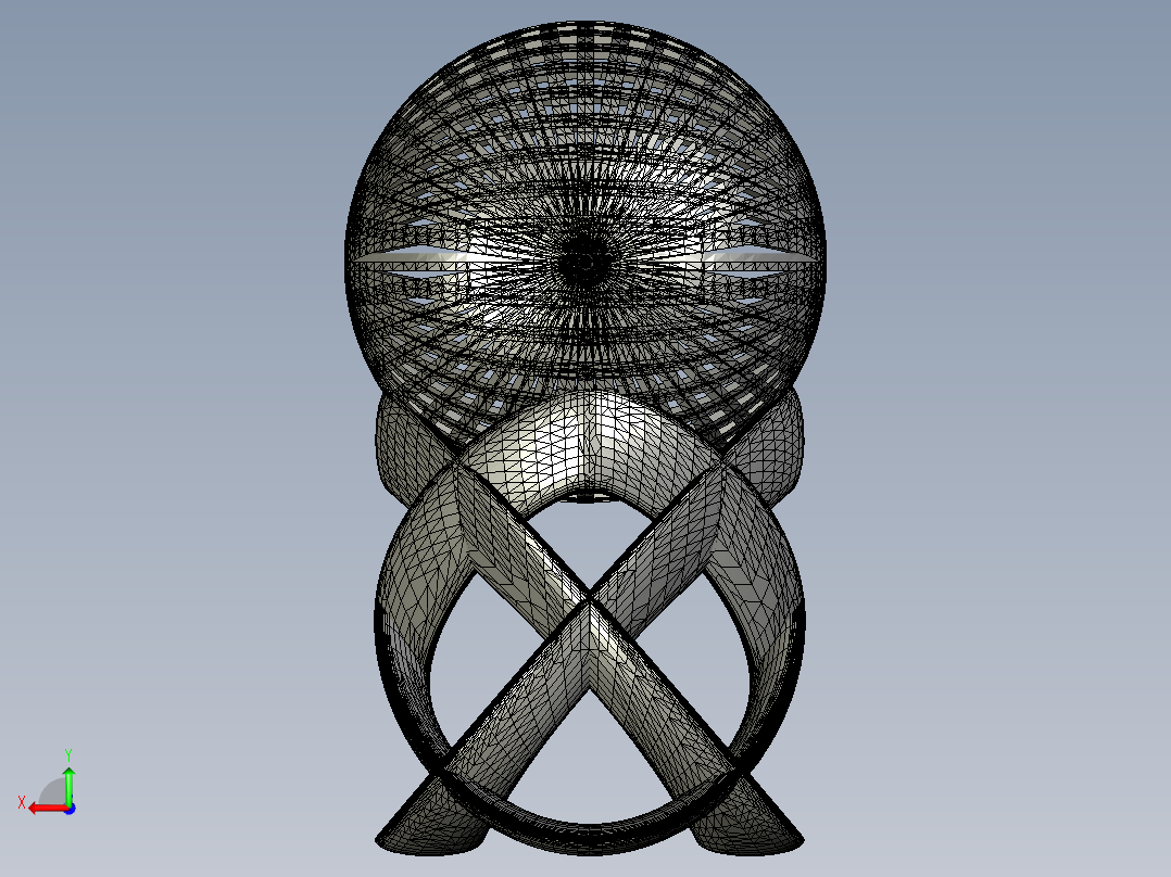 地球几何奖杯后视图