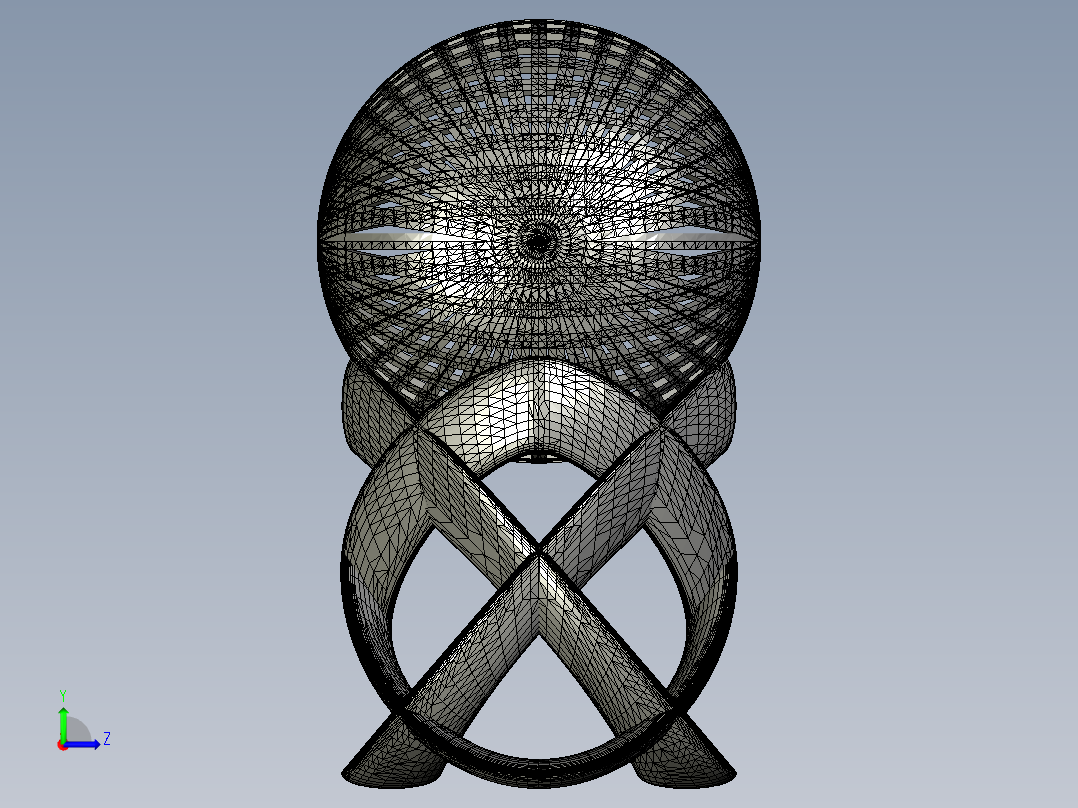 地球几何奖杯左视图