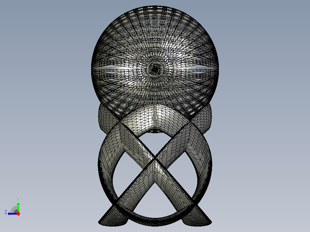 地球几何奖杯右视图