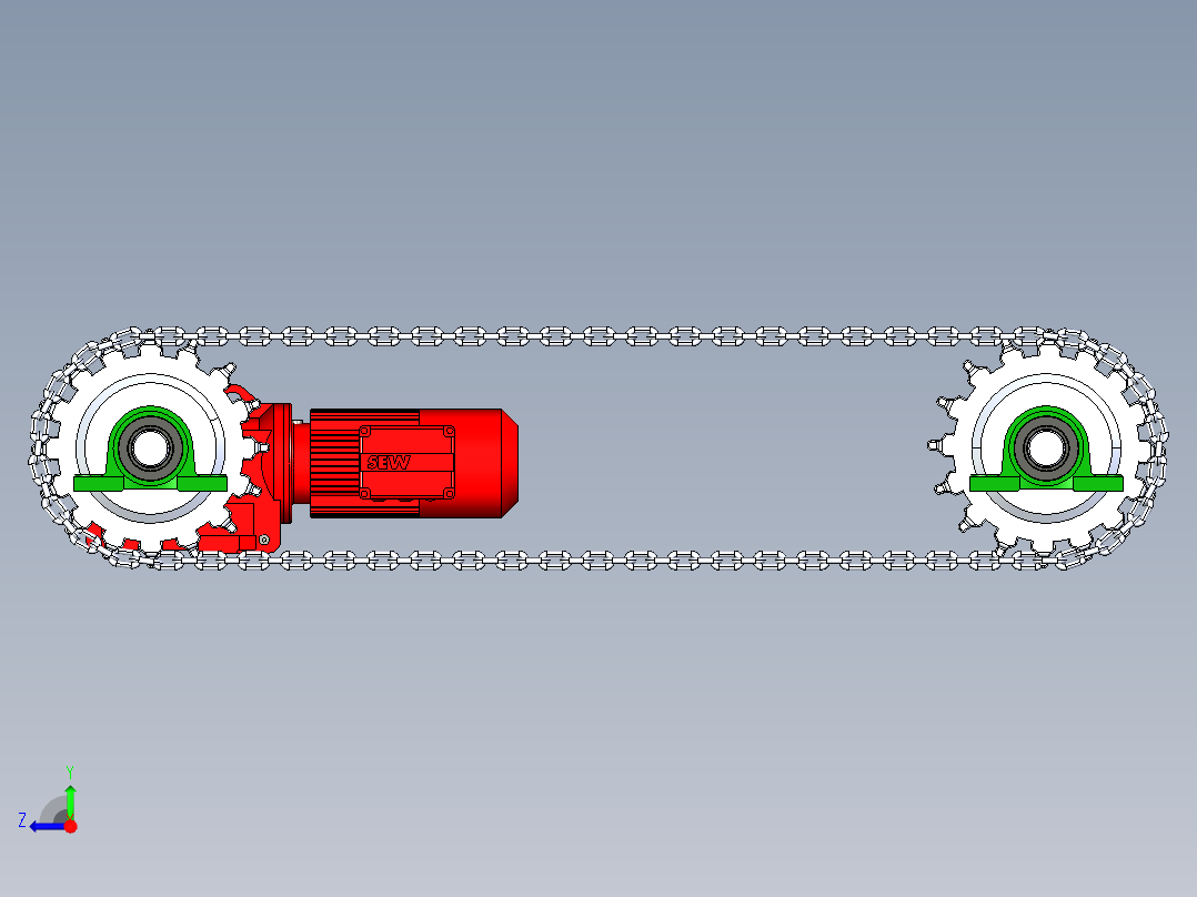 链轮链条传动右视图